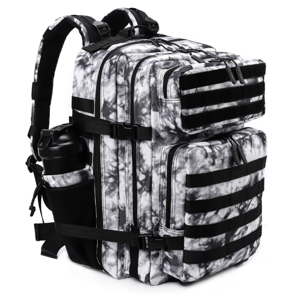 45L Tactical Backpack with Bottle Holder Waterproof Multi Compartment for Hiking